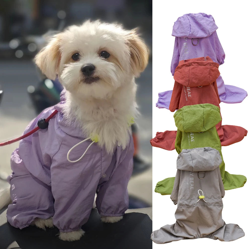 Dog Clothes Jacket  Series Windproof Raincoat Waterproof Dog Outdoor Jumpsuit  lightweight Puppy Costumes