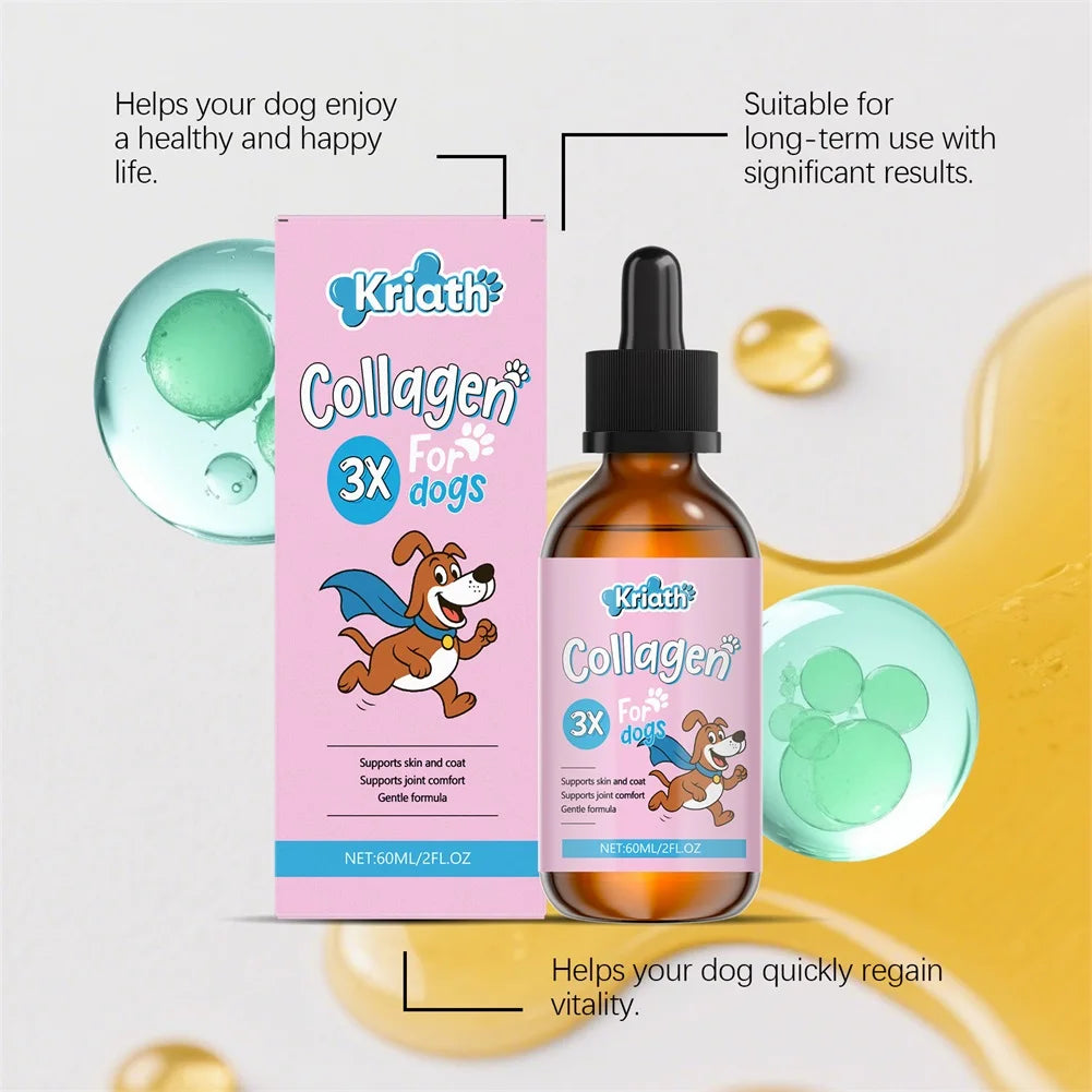 Dog Collagen Drops For Skin Coat Health Gentle Formulas, Easy Digestion Supports Joint & Gut Health Daily Well-Ness Routine