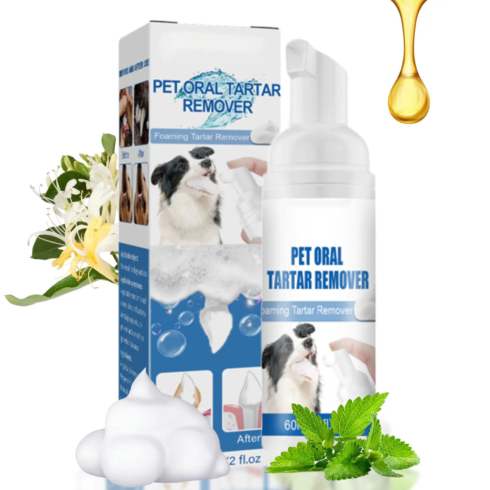 Dog Dental Care Foam Dog Oral Breath Freshener Keep Dog Breath Fresh And Teeth Clean Supports Gum Health Dog Dental Care.