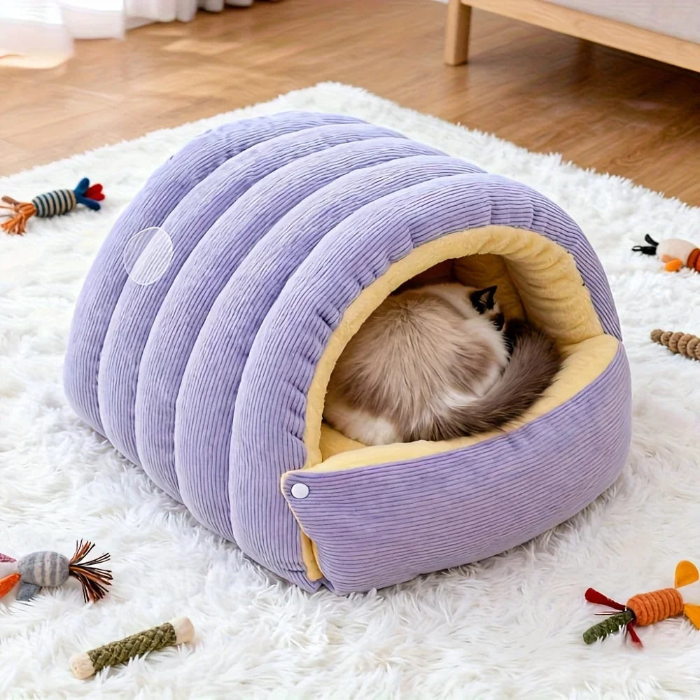 Winter Warm Cat Bed, Thickened Soft Pet Sleeping Nest, Warm Cat Cave for Kittens & Dogs, Cozy House for Pets