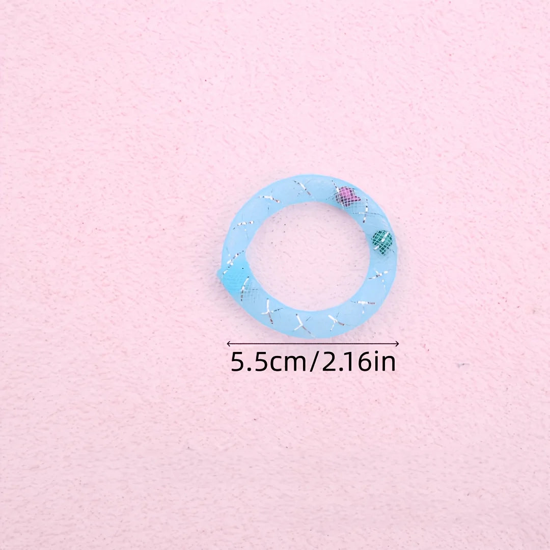 5pc colors Cat Toys-Soft Mesh Tube Self-Play Donuts for Cats,Bell-Sounding Self-Entertainment Boredom-Relief Chew and Tease Toys