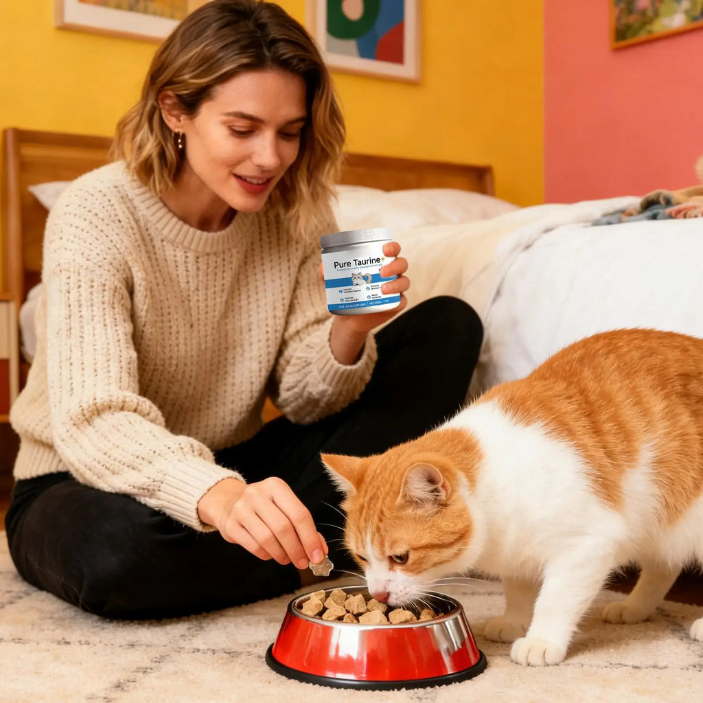 Cat Taurine Powder Support for Pet Heart Health Promote Maintain Visual Function Smooth Hair Pet Daily Care Nutrition Powder