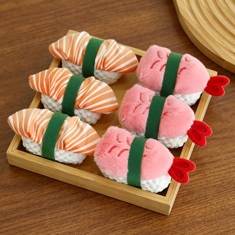 Sushi Cat Toys Catnip Crinkle Sound Cat Chew Bite Toys Kitty Kicker Exercise Toy Pet Supplies