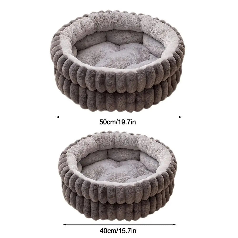 Comfortable Warm Soft Cat Bed Deep Sleep Pet Supplies Dog Bed Round Cozy Pet House Kennel Winter