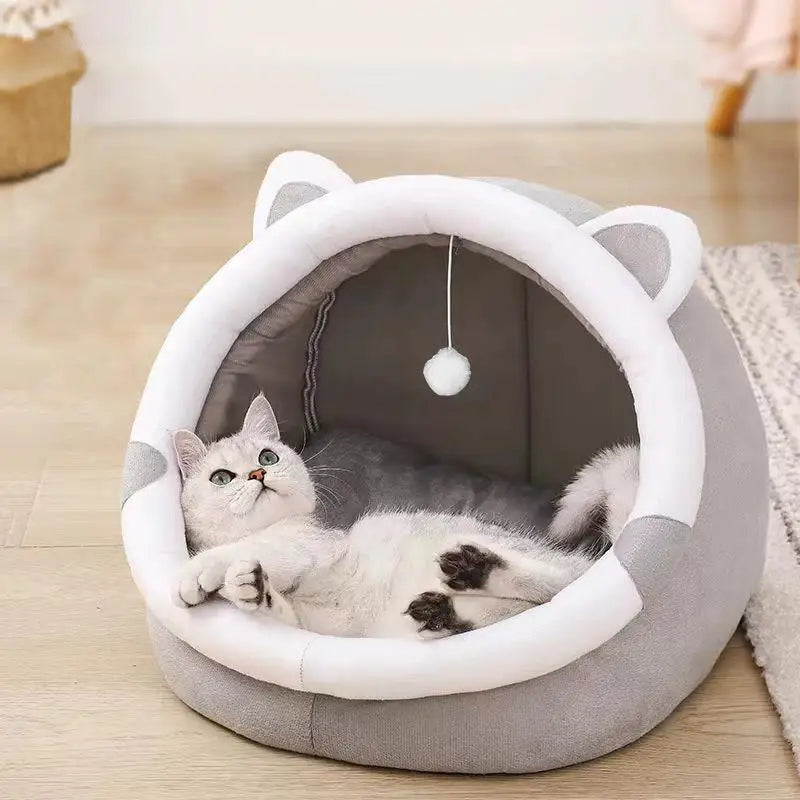 Deep Sleep Cat Bed Cartoon Pet Bed Foldable Removable Washable Pet Sleeping Bed for Small Dog Mat Bag Cave Cats Bed