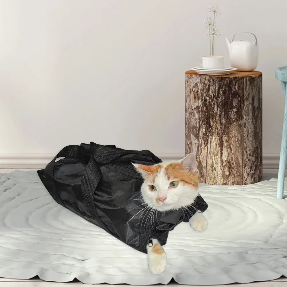 Mesh Cat Grooming Bathing Bag Oxford Cloth Pet Washing Bags For Pet Nail Trimming Anti Scratch Cleaning Shower Bite Restraint