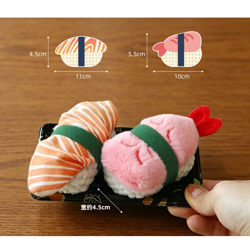 Sushi Cat Toys Catnip Crinkle Sound Cat Chew Bite Toys Kitty Kicker Exercise Toy Pet Supplies