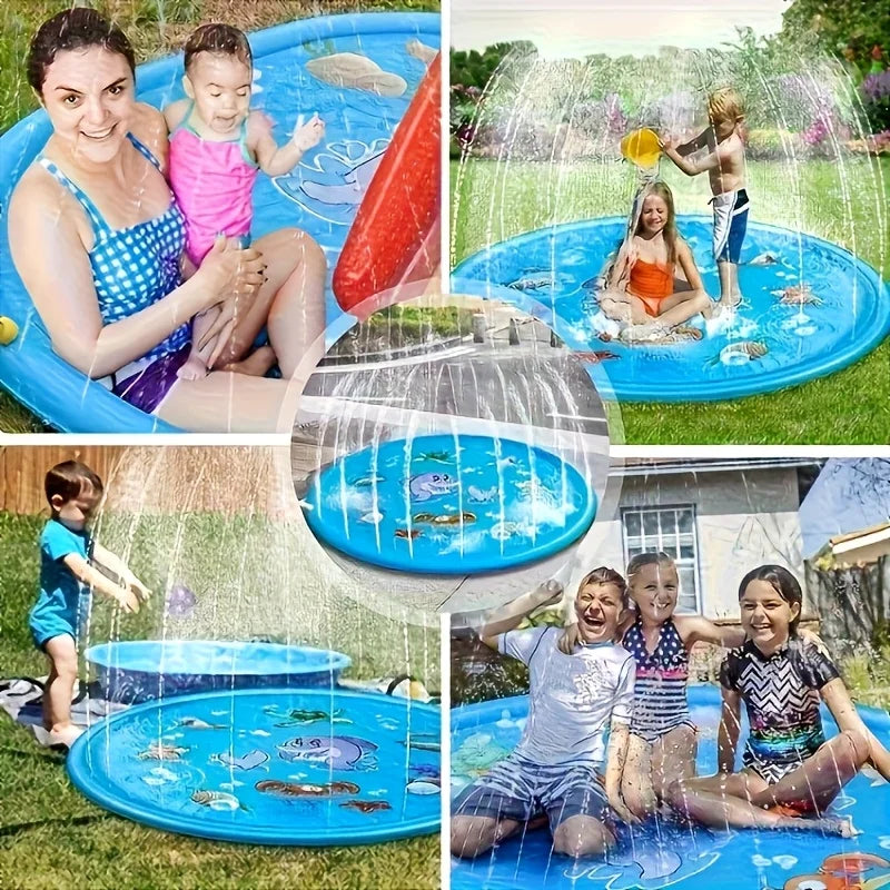 Heavy-duty Outdoor Pet Bath Basin with Water Spray Function - Anti-slip Dog Water Play Cooling, water spraying, and ice cooling