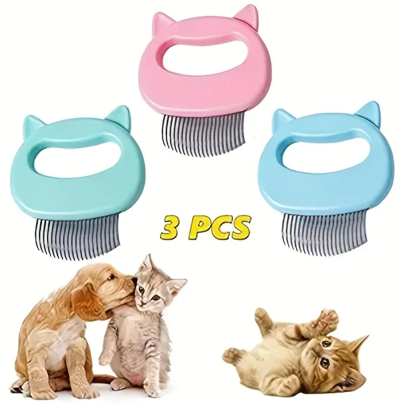 Cat Massage Comb detangling comb Easy Grip Handle Effectively Remove Cat Hair Fine Soft Brush Hair Multi-Color Grooming Tools
