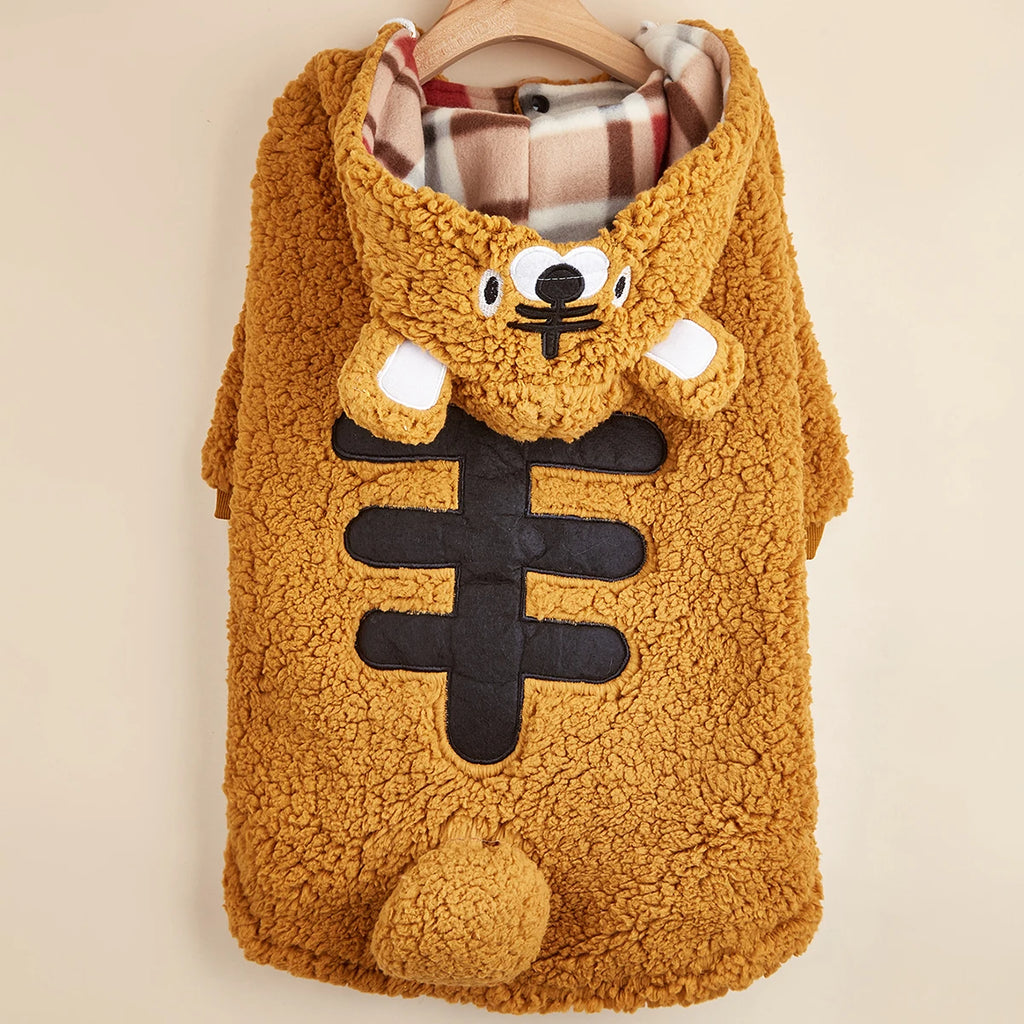 Dog Cloth Samoyed Medium And Large Dogs Golden Retriever Labrador Autumn and Winter Big Dog Thickened Pet Cute Tiger Clothes