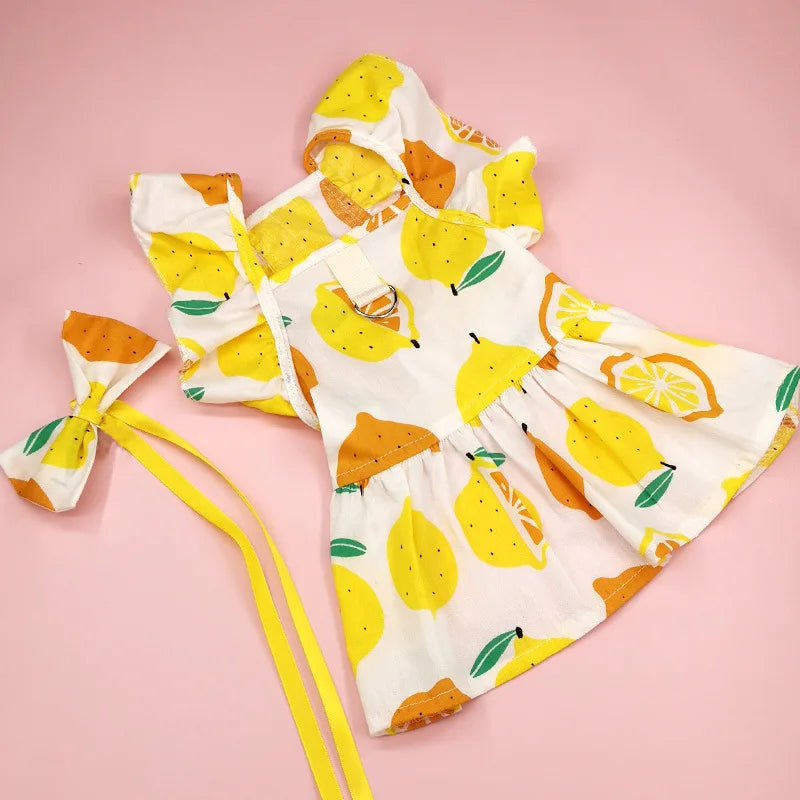 Dog Clothes Small Dogs Summer Puppy Dress Cat Print Skirt Bichon Chihuahua Black White Breathable Dresses Pet Clothing for Dogs