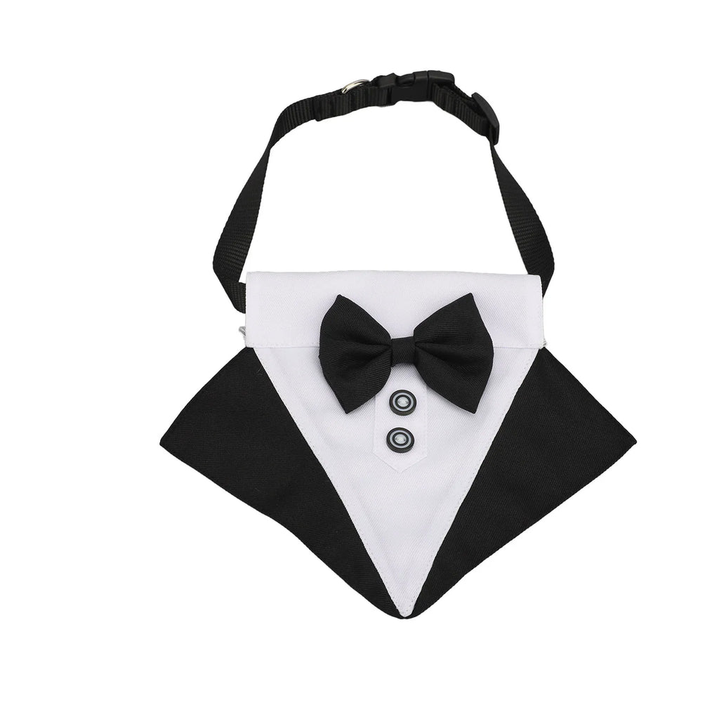 Dog Tuxedo with D Ring Nylon Washable Skin Friendly Dog Wedding Collar For New Year Party Birthday