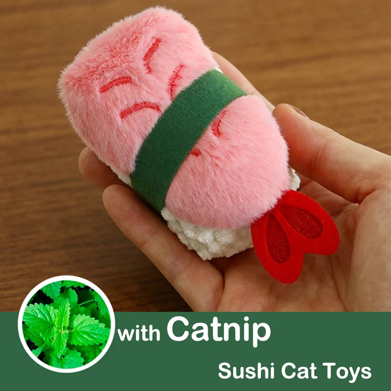 Sushi Cat Toys Catnip Crinkle Sound Cat Chew Bite Toys Kitty Kicker Exercise Toy Pet Supplies