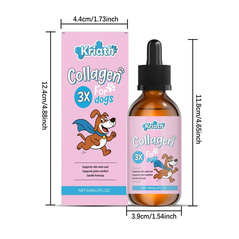 Dog Collagen Drops For Skin Coat Health Gentle Formulas, Easy Digestion Supports Joint & Gut Health Daily Well-Ness Routine