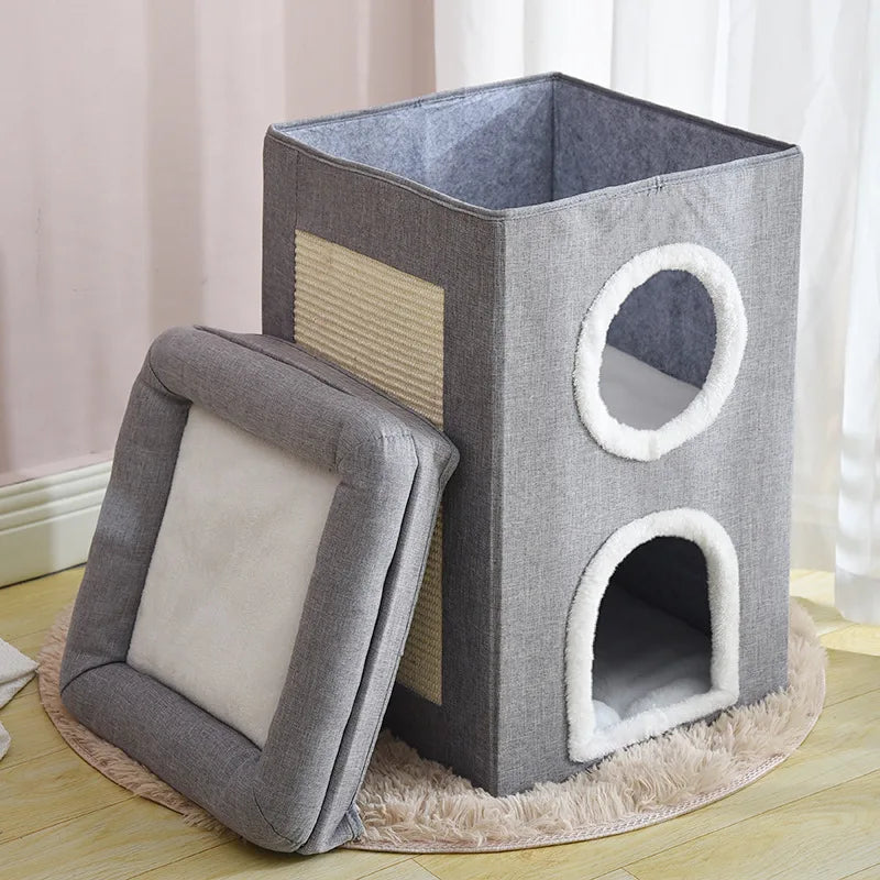 Cat's nest is warm in winter, removable and washable, fully enclosed and easy to clean, large and foldable, suitable for all sea