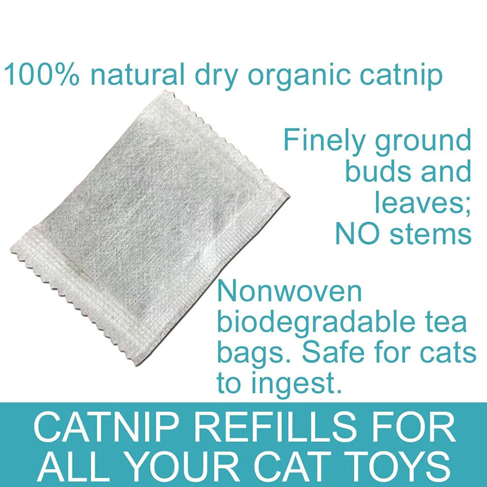 15 Pack Cat Catnip Tea Bags Natural Catnips Packets for Cat or Toy Soaking Water Replacement Pouch Cat Grass Promote Active Play