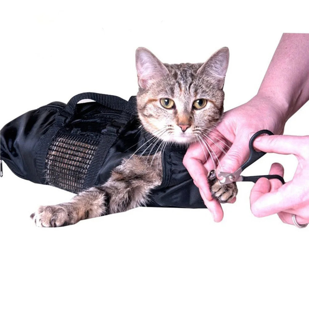 Mesh Cat Grooming Bathing Bag Oxford Cloth Pet Washing Bags For Pet Nail Trimming Anti Scratch Cleaning Shower Bite Restraint
