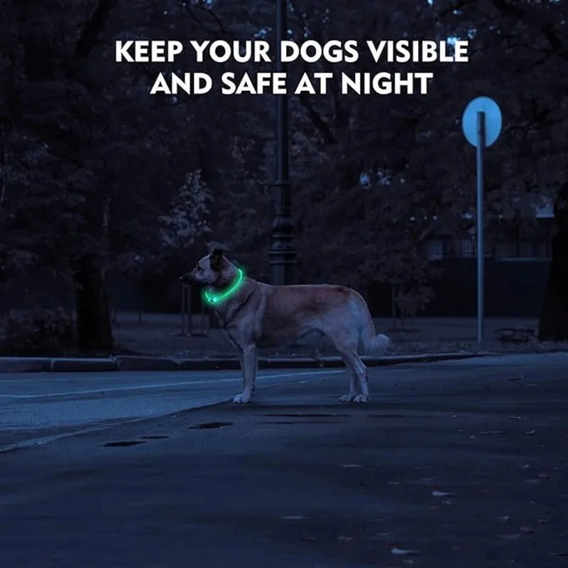 B Pet dog LED collar - Dog loss prevention collar - Adjustable collar - Safe USB charging collar - Pet supplies For use at night