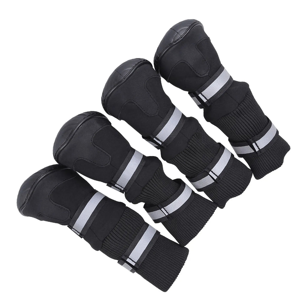 D2 4Pcs Set Pet Dog Shoes Anti Slip Protective Boots Dog Socks for Large Dogs Cat Waterproof Winter Dog Pet Puppy Shoes For Dogs