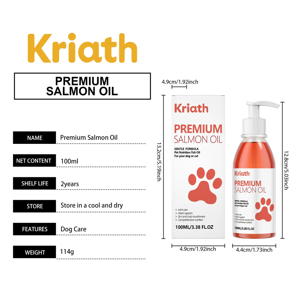 Cat Premium Salmon Oil Nourishing Skin Smooth Hair Protect Joint Support Heart Health Gentle Body Care Pet Nutrition Supplement