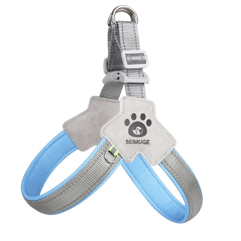 Dog Y shaped harness no pull reflective adjustable breathable and comfortable for small medium dogs walking training outdoor