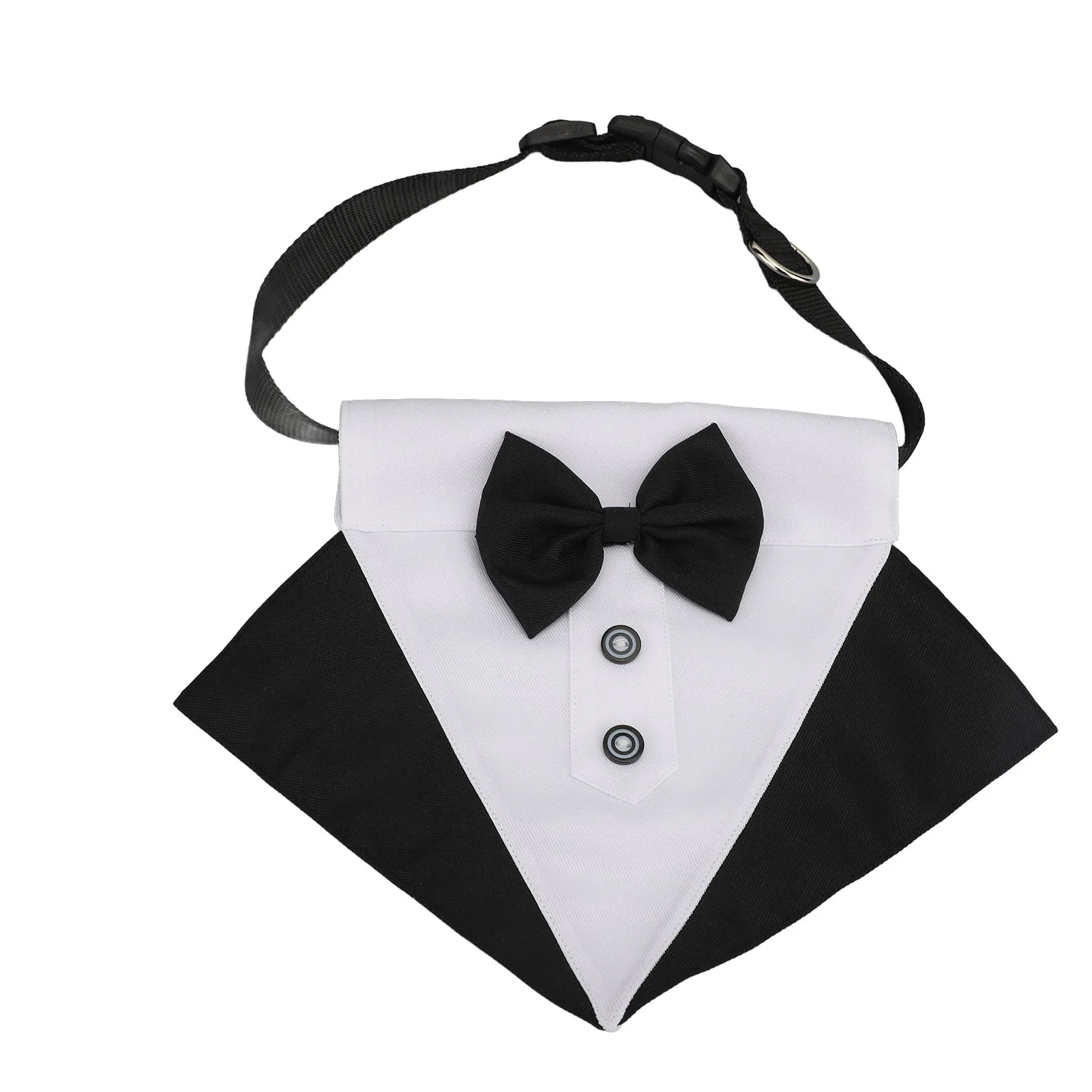 Dog Tuxedo with D Ring Nylon Washable Skin Friendly Dog Wedding Collar For New Year Party Birthday