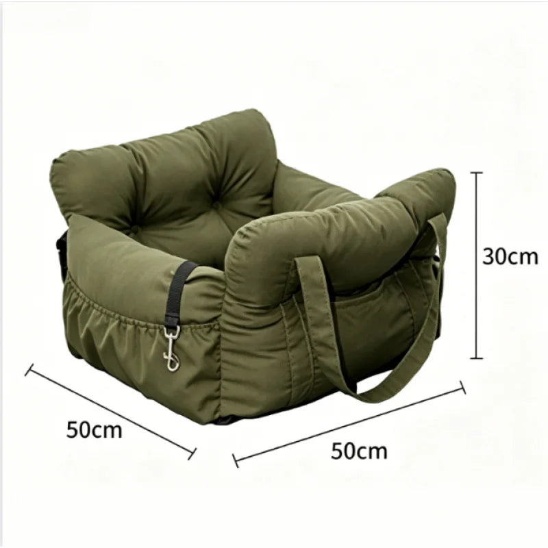 Safety Dog Car Bed for Small Dogs Non-Slip Washable Pet Travel Carrier with Secure Straps for Car Rides