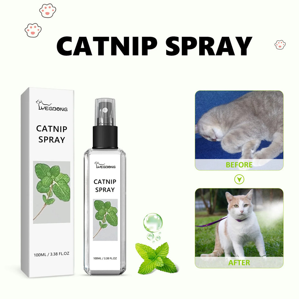 Natural Catnip Spray Cats Happy Water Formula to Promote Appetite Relieve Anxiety Increase Vitality Pet Training Mood Enhancer