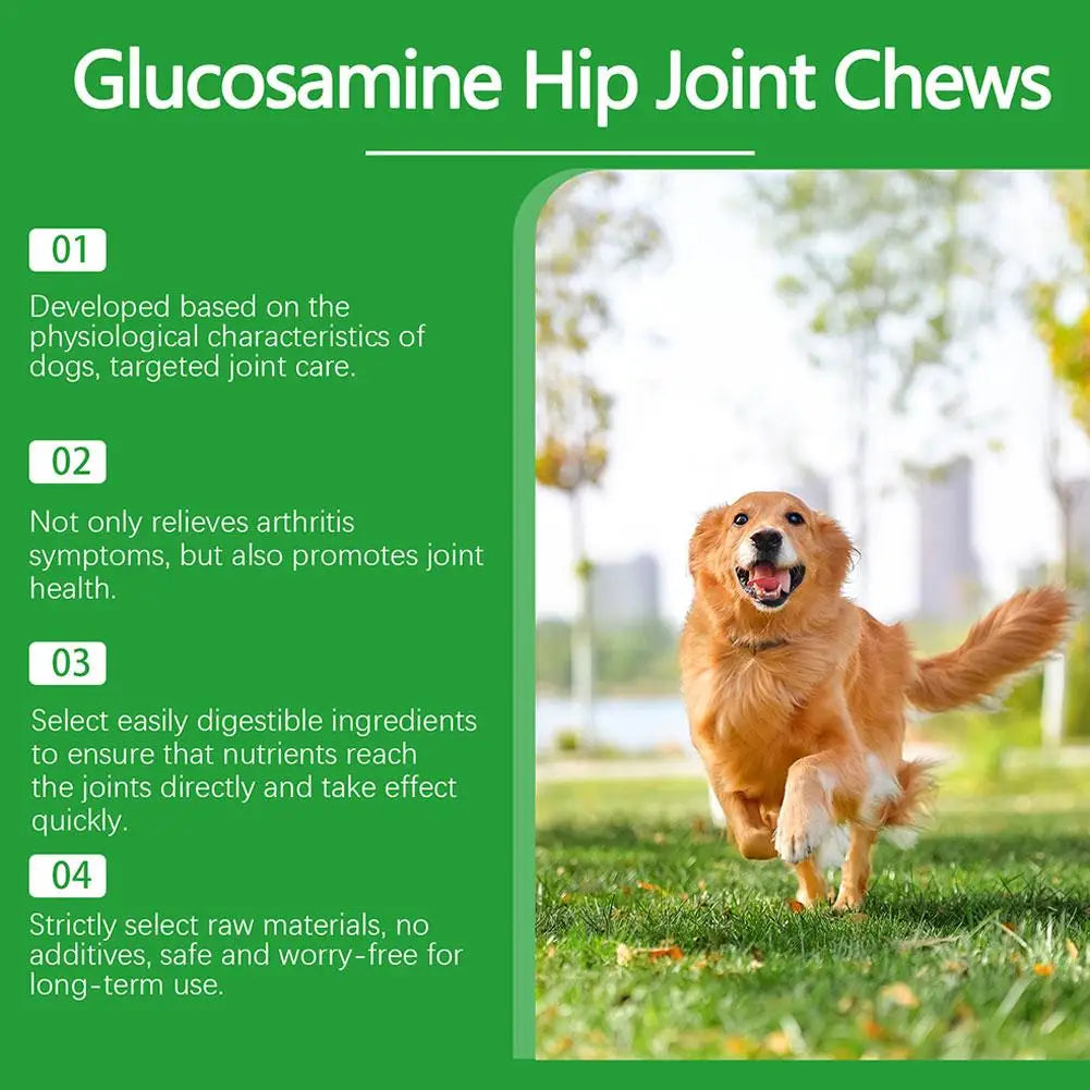 Dog Joint Care Tablets Pet Hip and Joint Supplement Glucosamine Chondroitin Soft Chews Mobility Support Dog Health Nutrition