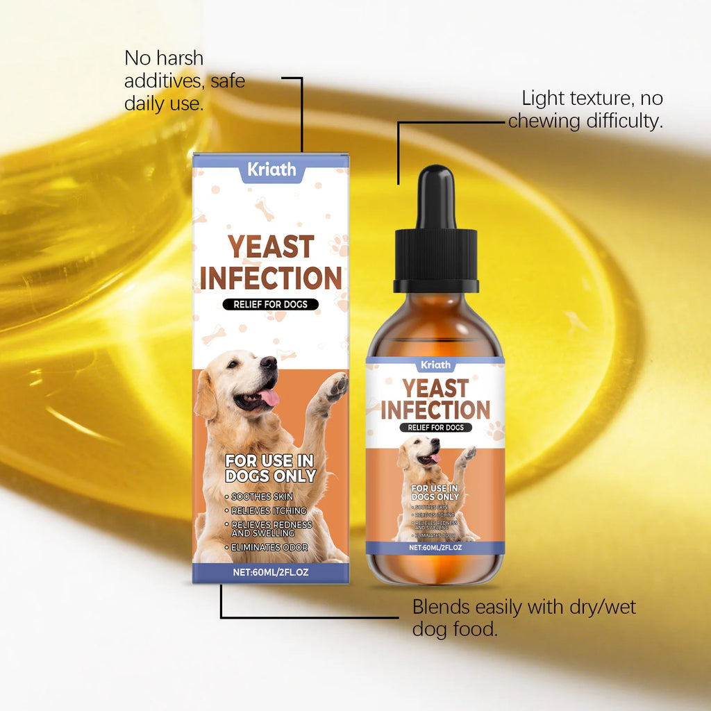Dog Herbal Drops for Skin & Coat Health – Yeast Infection Relief, Itching & Redness Soother, Immune Support Supplement 60ml