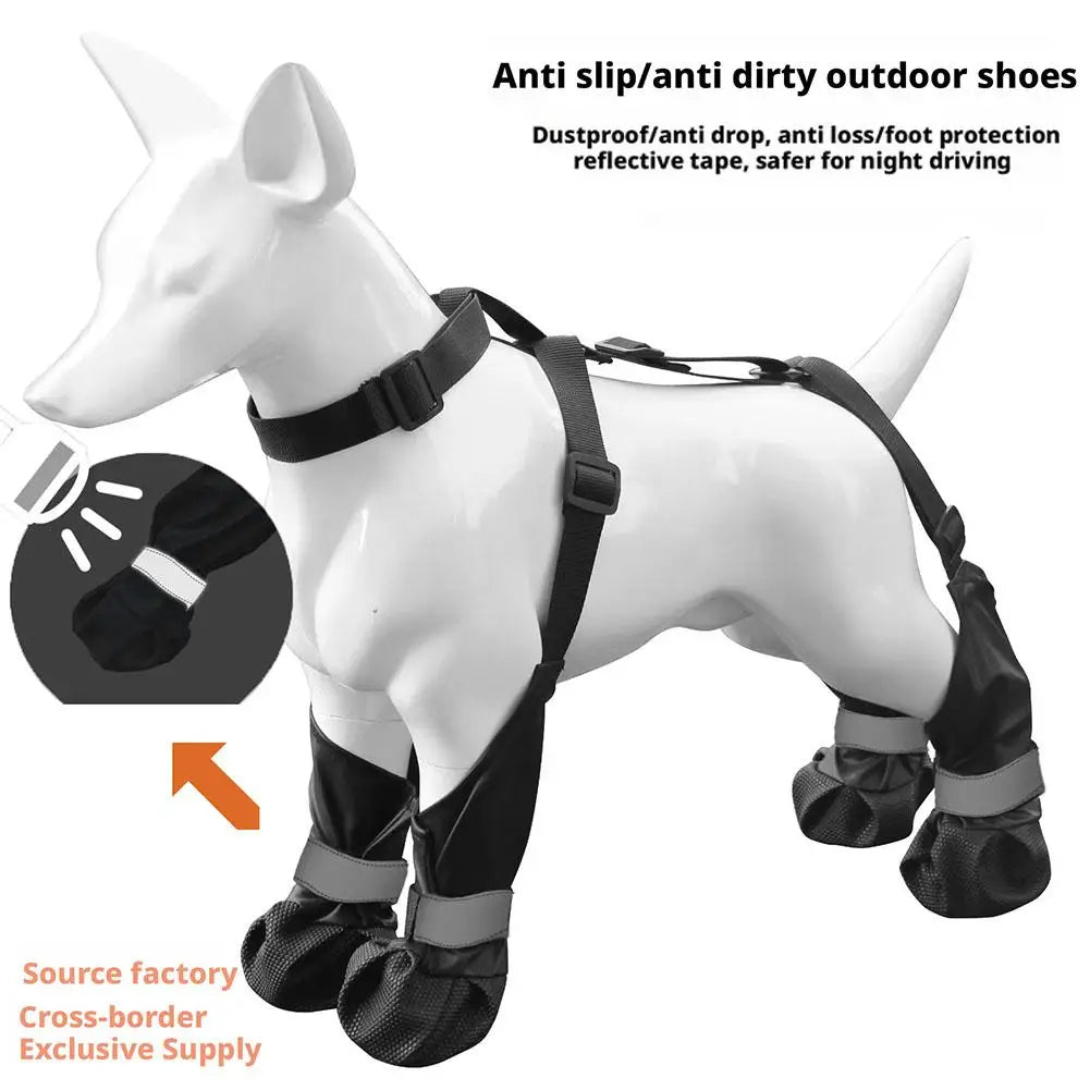 Best Anti-Slip Dog Shoes Pet Paw Protector Dog Rain Outdoor & Suspender Dog Dog Dirty-proof Shoes Anti-fall Booties, Sock S7G9