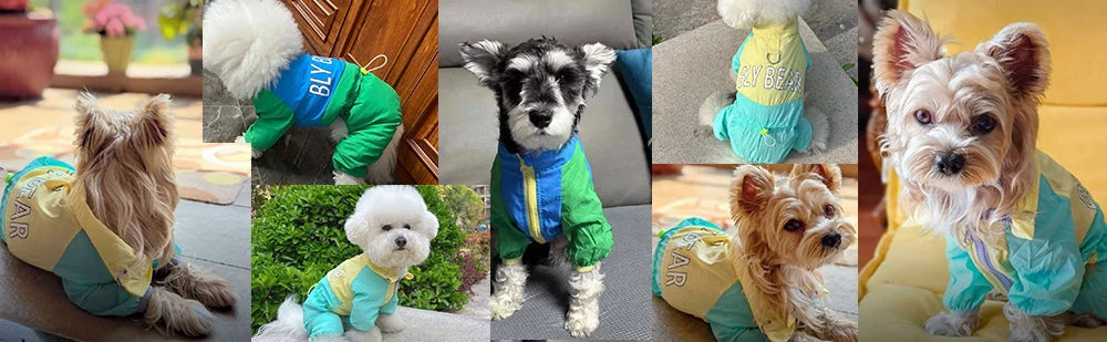 Dog Clothes Jacket  Series Windproof Raincoat Waterproof Dog Outdoor Jumpsuit  lightweight Puppy Costumes