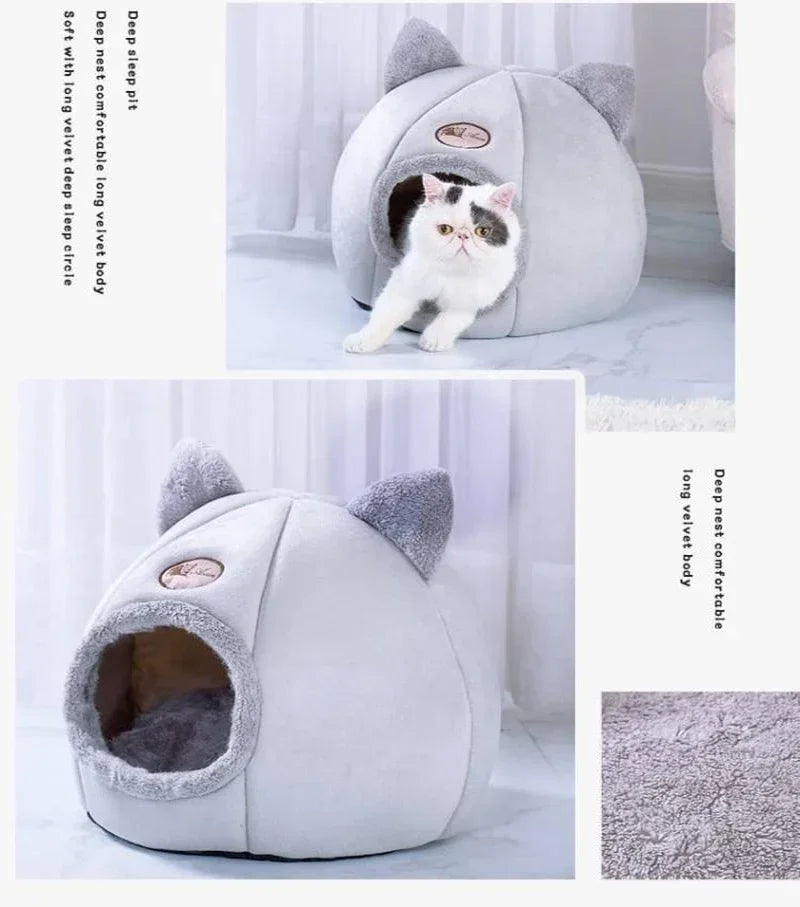 Deep Sleep Comfort in Winter Cat Bed Iittle Mat Basket Small Dog House Products Pets Tent Cozy Cave Nest Indoor Cama Gato