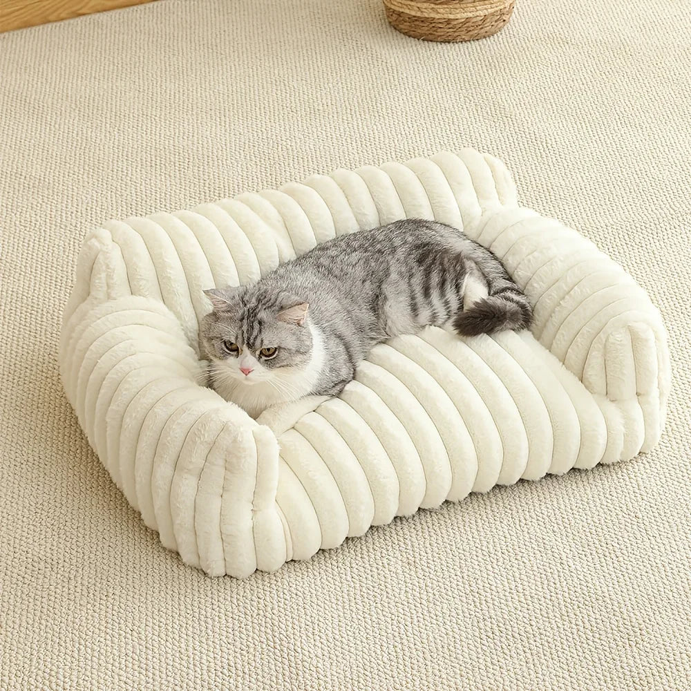 Warm Comfort Cute Cat Sofa Deep Sleep Cat Mat Bed Soft Cushion Pet bed Basket Kitten House for Medium Cats & Small Dogs