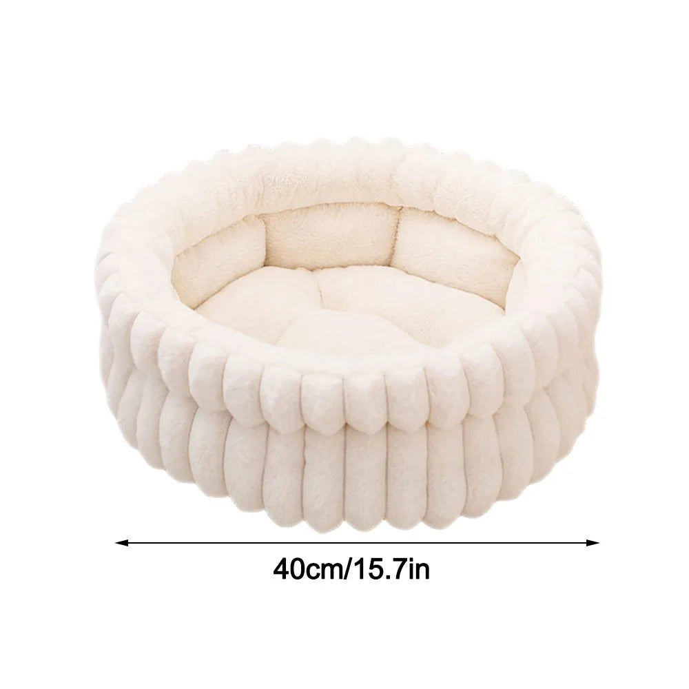 Comfortable Warm Soft Cat Bed Deep Sleep Pet Supplies Dog Bed Round Cozy Pet House Kennel Winter