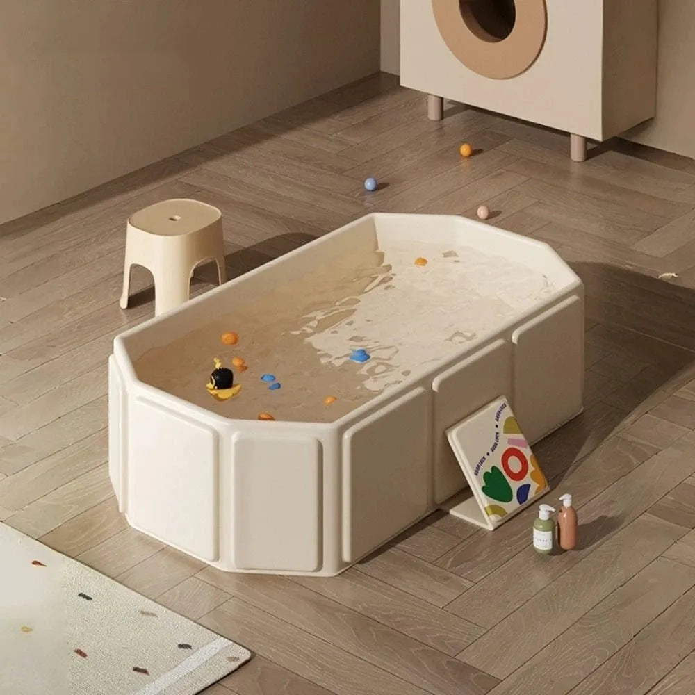 Large Capacity Portable Folding Bathtub Multifunctional Space Saving Dog Bathing Tub PVC with Drainage Holes Pet Wading Pool