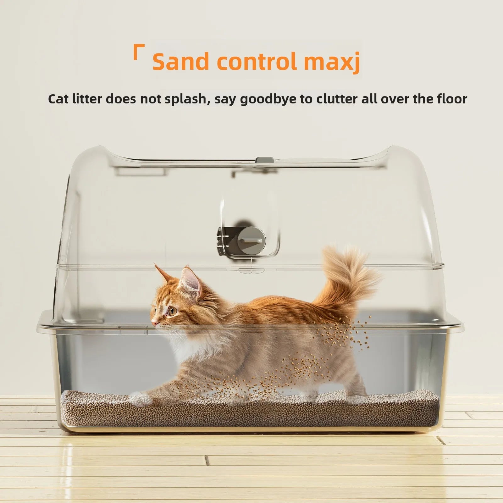 Cat Litter Tray, Fully Enclosed Cat Toilet, Extra Large, Splash-proof, with Sand, for Kittens, Cat Supplies