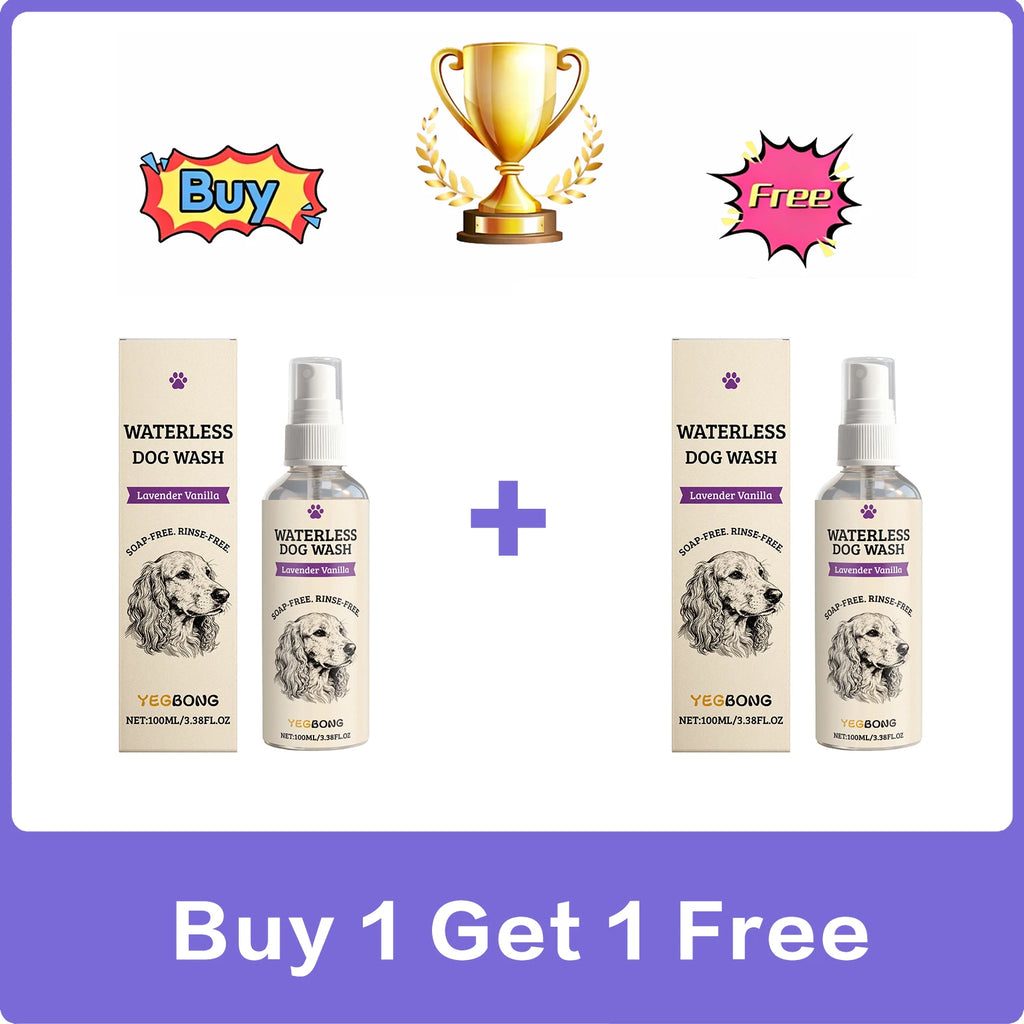 No Rinse Dog Waterless Shampoo Spray Deep Cleansing Deodorizing for Puppies Senior Dogs Moisturizing Shiny Fur Grooming Care