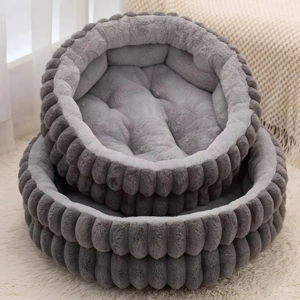 Comfortable Warm Soft Cat Bed Deep Sleep Pet Supplies Dog Bed Round Cozy Pet House Kennel Winter