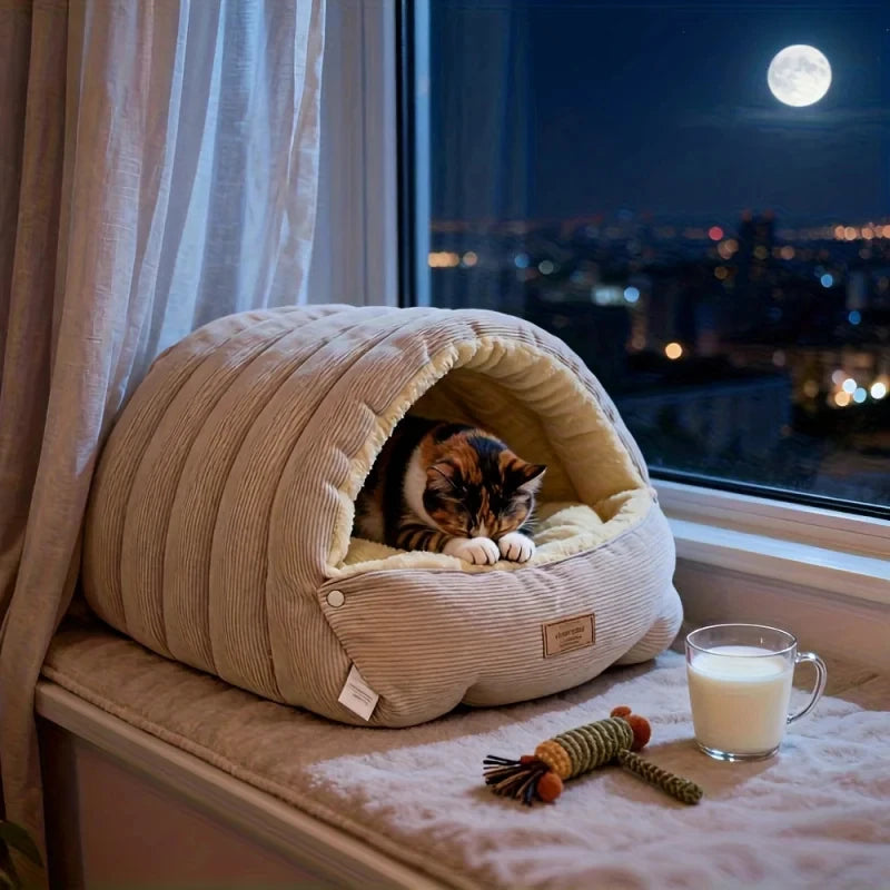 Winter Warm Cat Bed, Thickened Soft Pet Sleeping Nest, Warm Cat Cave for Kittens & Dogs, Cozy House for Pets