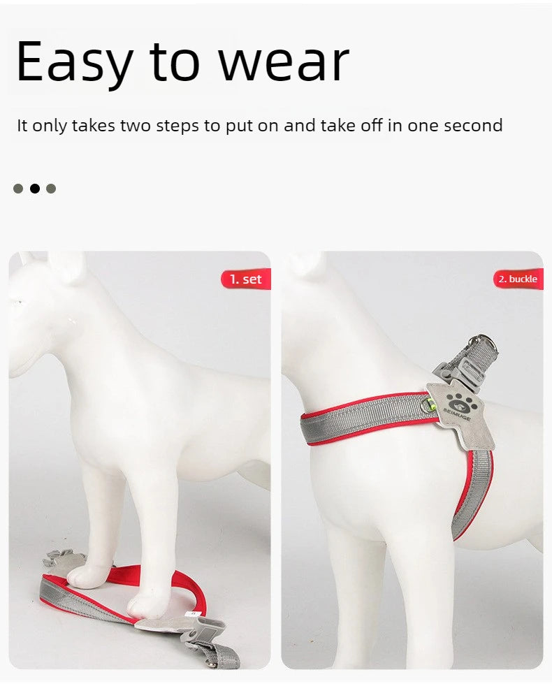 Dog Y shaped harness no pull reflective adjustable breathable and comfortable for small medium dogs walking training outdoor
