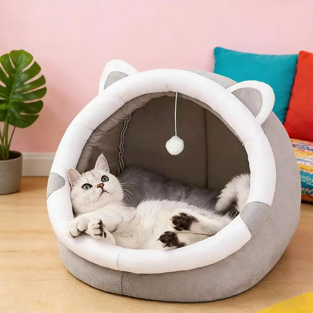 Deep Sleep Cat Bed Cartoon Pet Bed Foldable Removable Washable Pet Sleeping Bed for Small Dog Mat Bag Cave Cats Bed