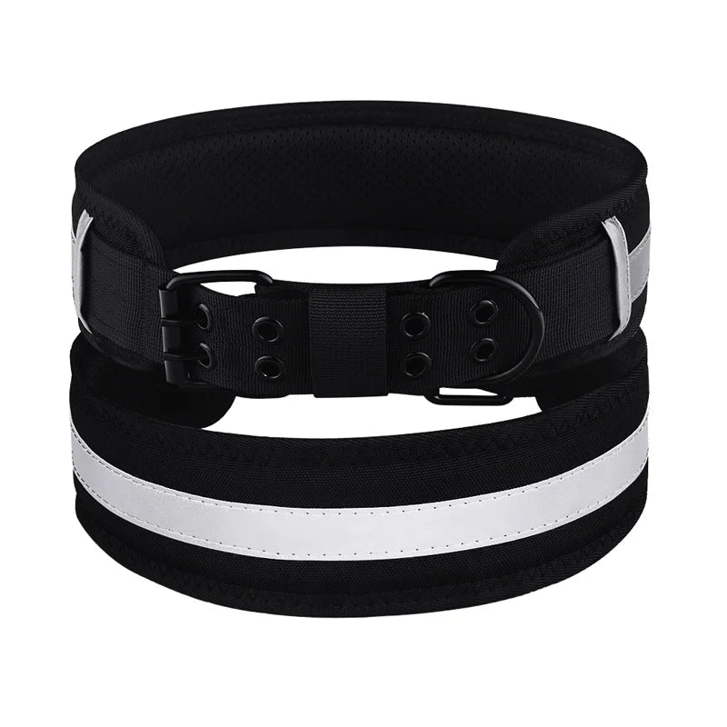Reflective Solid Color Dog Collar  Polyester Breathable & Comfortable, Anti-Choke Adjustable Pet Collar