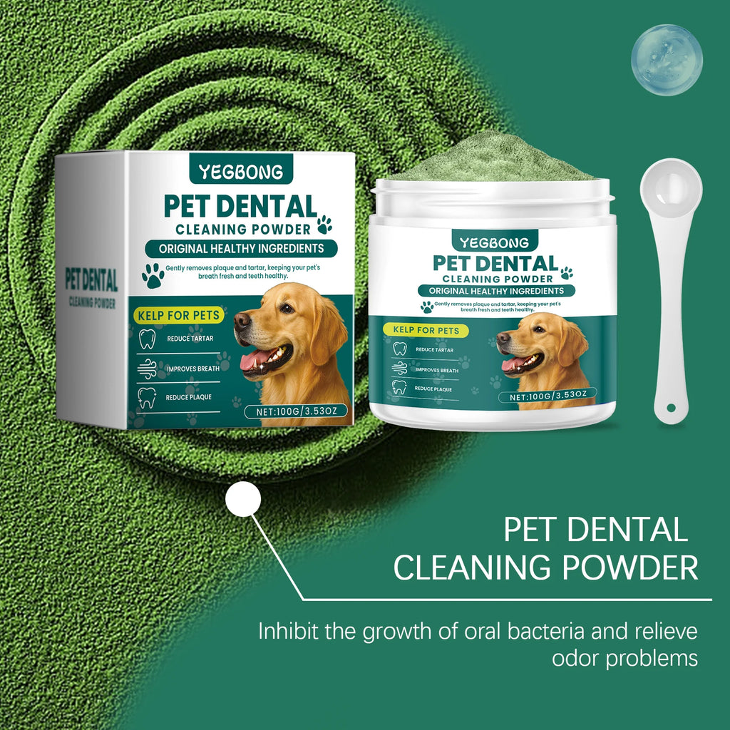 Dog Teeth Cleaning Powder Gentle Remove Tartar Plaque Calculus Freshen Breath Strengthen Protect Gum Health Pet Oral Care Powder