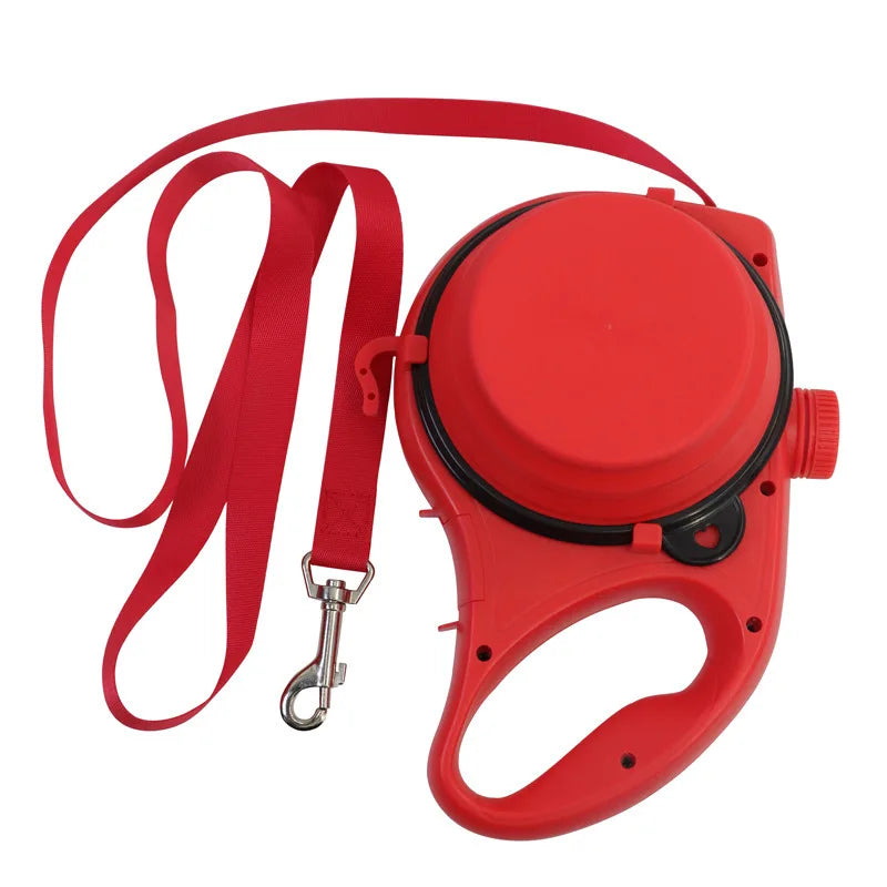 Three In One Dog Leash With Water Bottle And Cup Durable Pet Walking Lead For Dogs Portable Reflective Traction