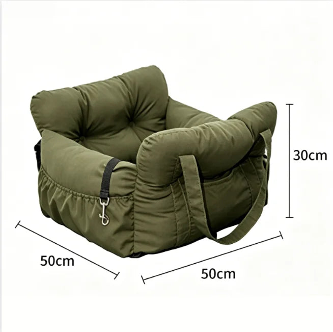 Safety Dog Car Bed for Small Dogs Non-Slip Washable Pet Travel Carrier with Secure Straps for Car Rides