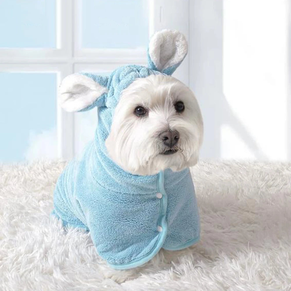 Dogs Bathrobe Cute Capes Bath Towel Soft Cozy Ultra-Absorbent Drying Coat Robe For Stylish Pet Lover Bath Clothing
