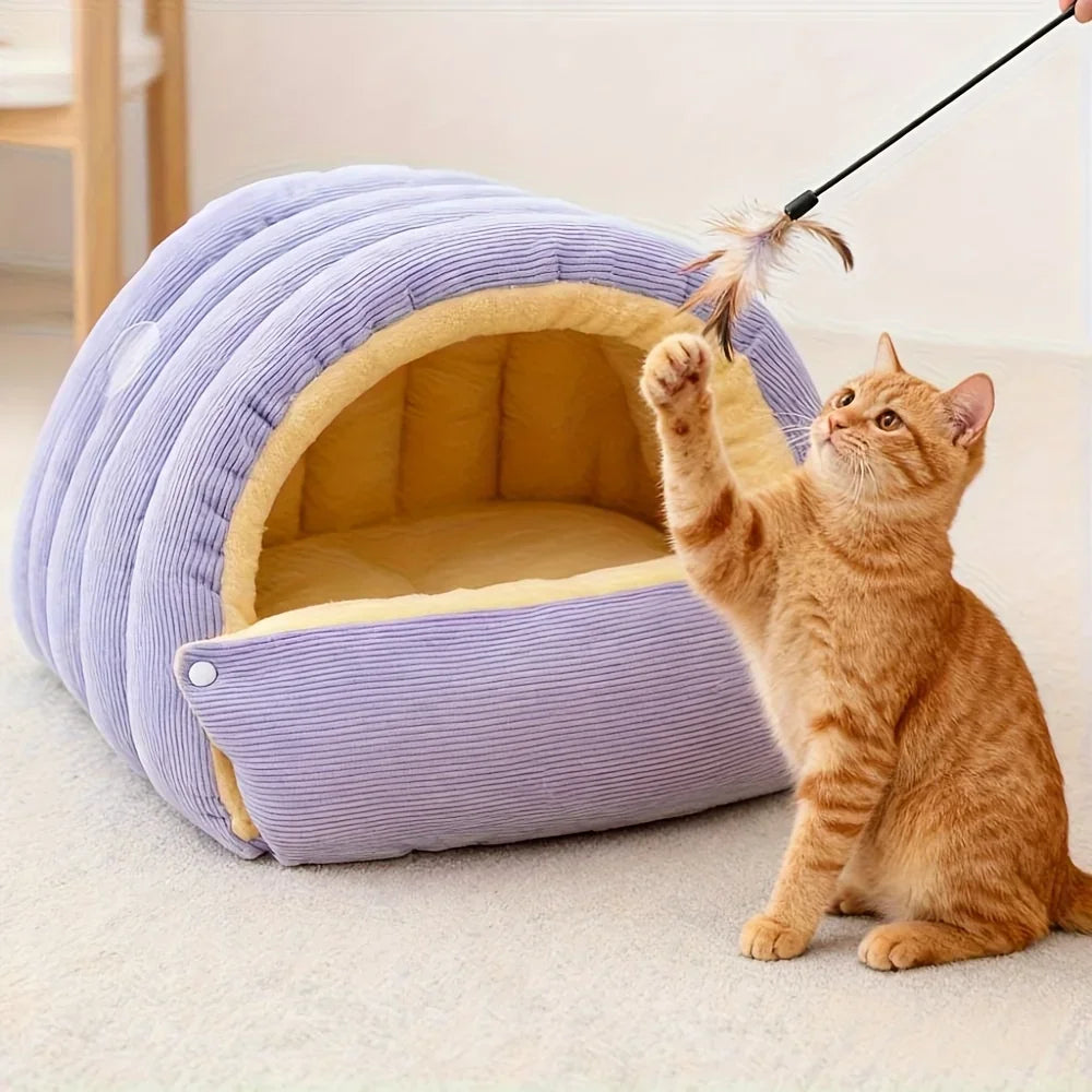 Winter Warm Cat Bed, Thickened Soft Pet Sleeping Nest, Warm Cat Cave for Kittens & Dogs, Cozy House for Pets