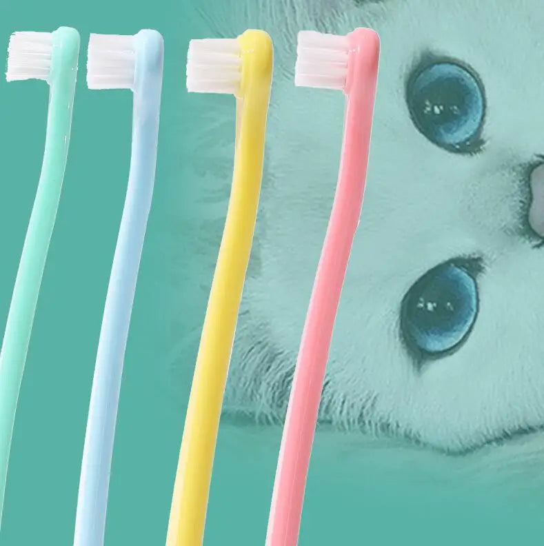 Cat Toothbrush Dog Teeth Cleaning Pet Grooming Cat Toothbrushes Soft Hair Teeth Brush for Cats Mouth Cleaning Tools Pet Products