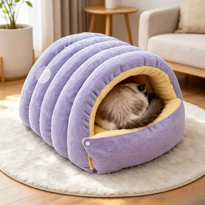 Winter Warm Cat Bed, Thickened Soft Pet Sleeping Nest, Warm Cat Cave for Kittens & Dogs, Cozy House for Pets